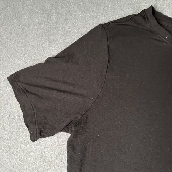 Old Navy Luxe Womens S Tall Black Short Sleeve Thin Round Hem Tee T-shirt Top - Picture 4 of 8